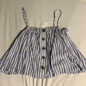 American Eagle cropped flowy tank top. Striped blue and white button up.